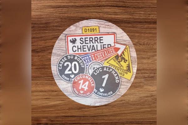 Rond de piste 25cm Multistickers bois Hiver