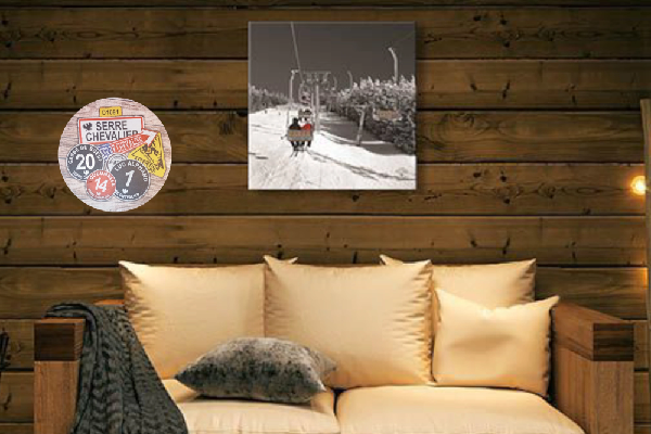 Rond de piste 20cm Multistickers bois Hiver