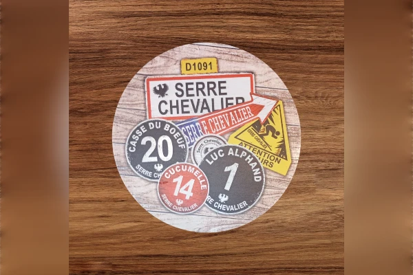 Rond de piste 25cm Multistickers bois Hiver